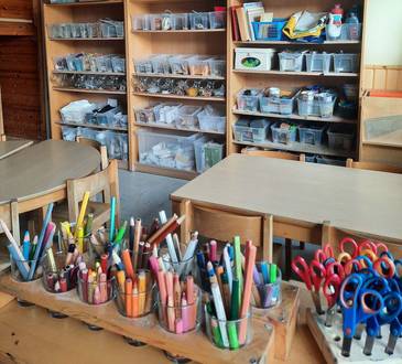 Kreativecke im Kindergarten Hohensachsen